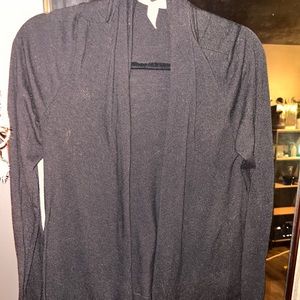 Ambiance Apparel - Black Shawl/Cardigan - Tie Front or Hang